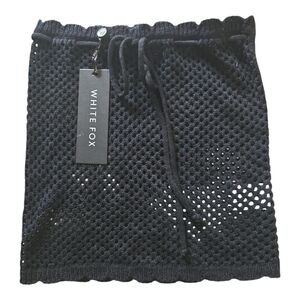 White Fox Black Crochet Skirt